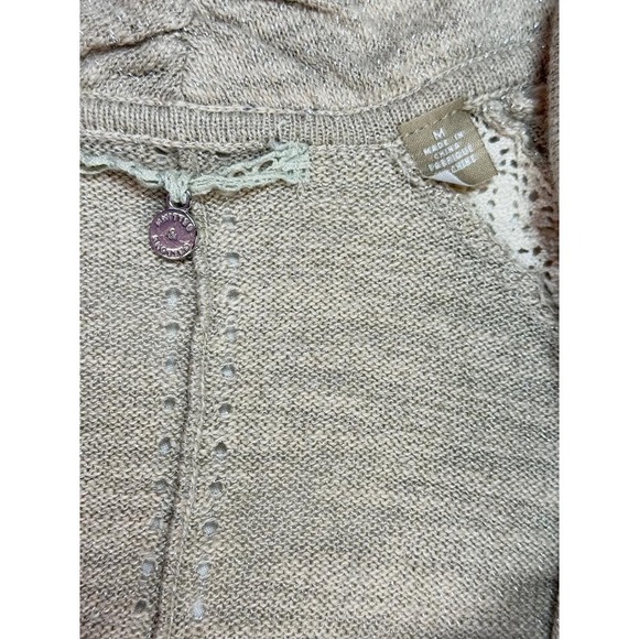 Anthropologie Knitted & Knotted Celise Drape Neck Pullover Medium Top Gold/Beige - Picture 10 of 11